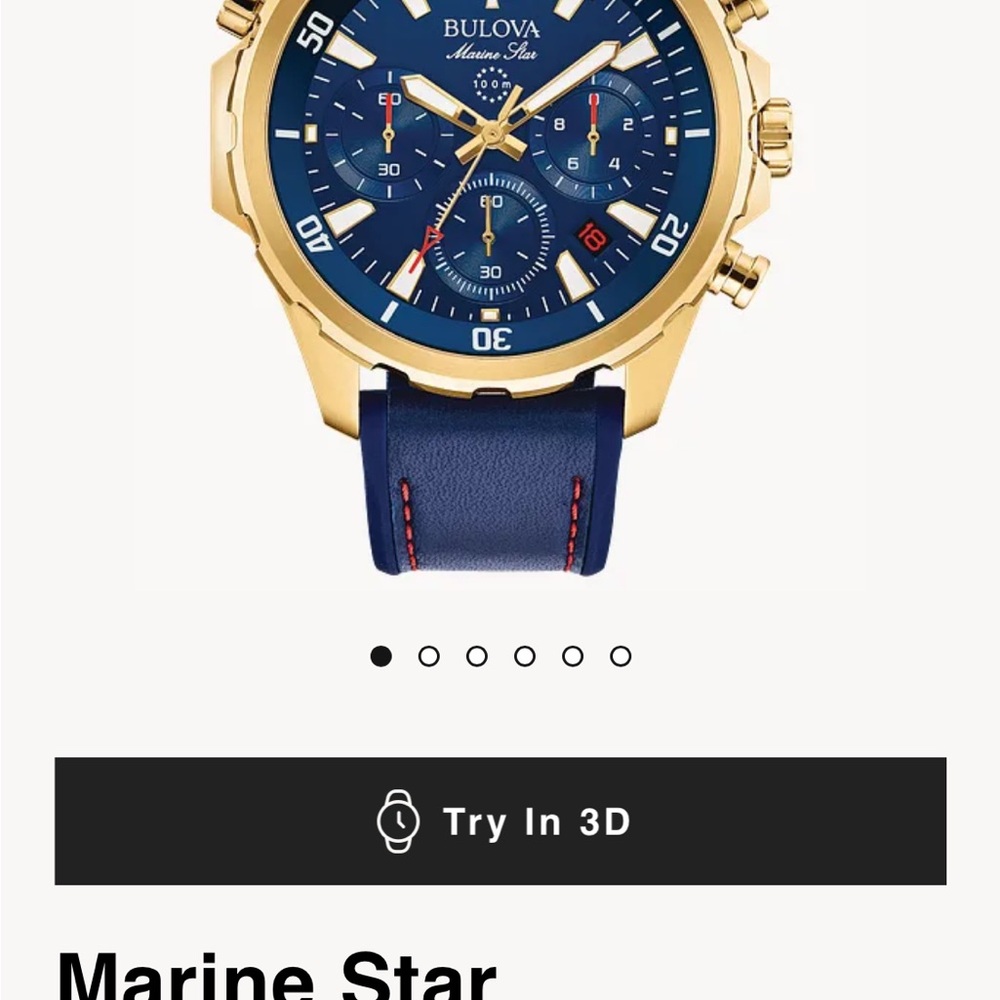 Bulova Marine Star Gold Case with Blue Dial Watch